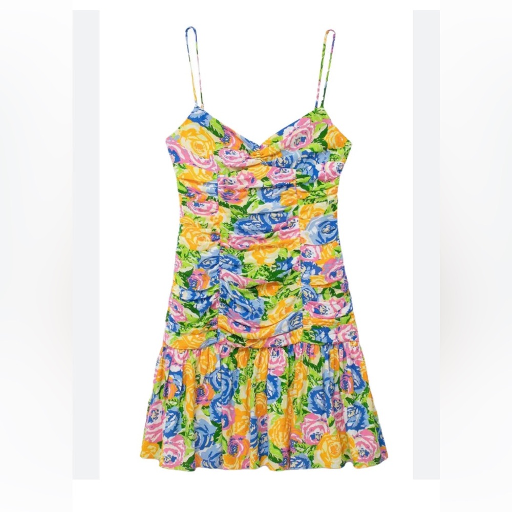 Zara Ruched Floral Dress🌸
